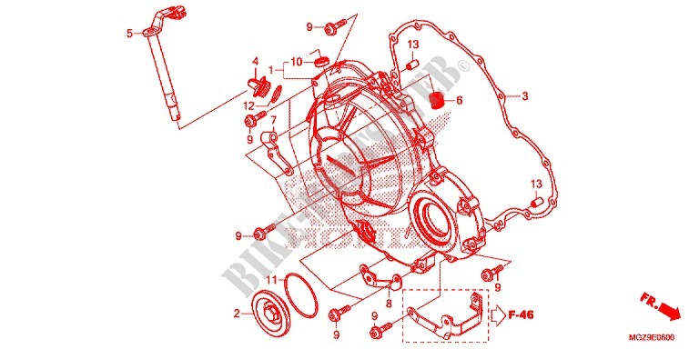 CARTER MOTEUR DROIT pour Honda CB 500 X ABS de 2013