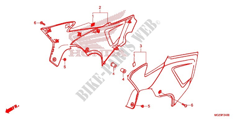 COUVERCLES LATERAUX pour Honda CB 500 X ABS de 2013