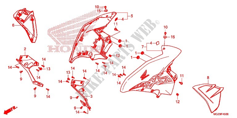 CARENAGES LATERAUX AVANT pour Honda CB 500 X de 2013