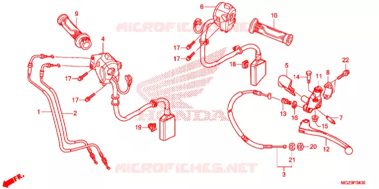 LEVIER DE GUIDON - CABLE - COMMODO Honda MOTO 500 CB 2015  CB500XF