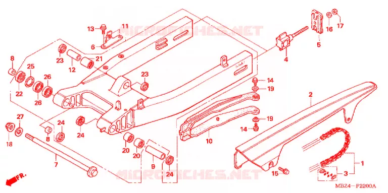 BRAS OSCILLANT Honda MOTO 600 HORNET 2006  CB600F6_A