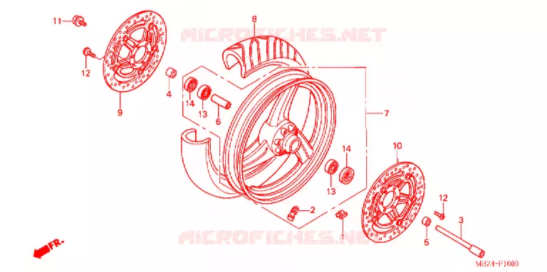 ROUE AVANT Honda MOTO 600 HORNET 2006  CB600F6_A