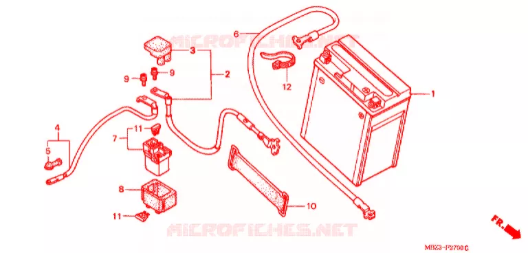 BATTERIE Honda MOTO 600 HORNET 1998  CB600FW