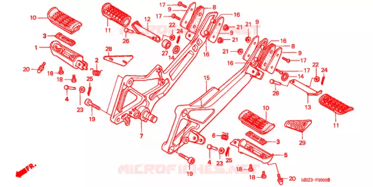 REPOSE PIED Honda MOTO 600 HORNET 1998  CB600FW