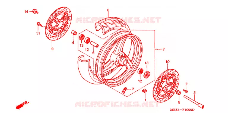 ROUE AVANT Honda MOTO 600 HORNET 1998  CB600FW