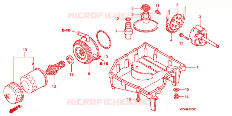 CARTER - POMPE - FILTRE A HUILE Honda MOTO 900 HORNET 2002  CB900F2