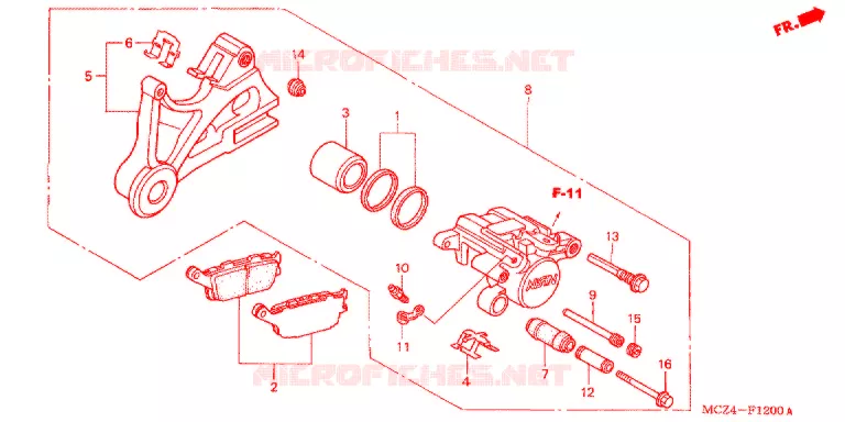ETRIER DE FREIN ARRIERE Honda MOTO 900 HORNET 2002  CB900F2