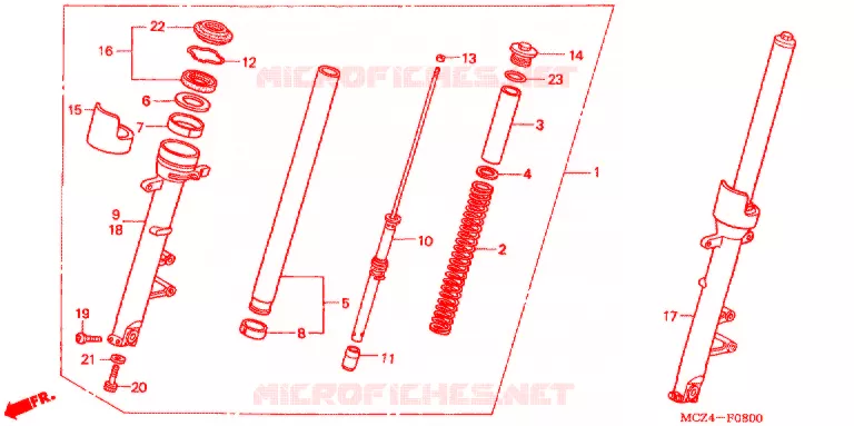 FOURCHE (CB900F'02/'03) Honda MOTO 900 HORNET 2002  CB900F2