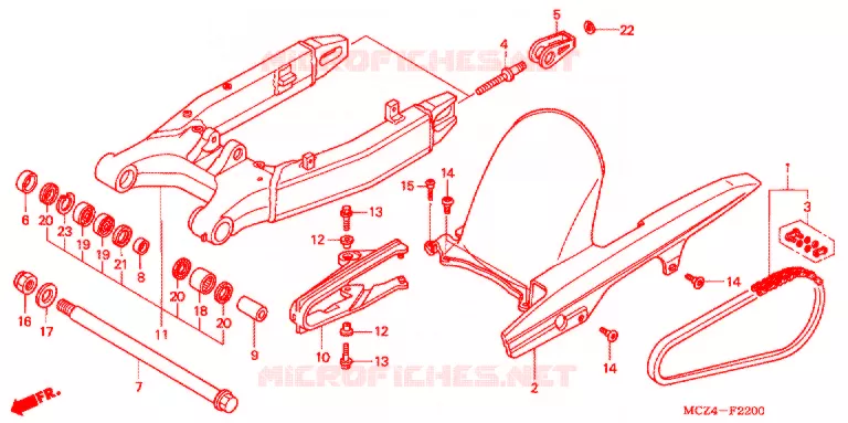 BRAS OSCILLANT Honda MOTO 900 HORNET 2005  CB900F5_A