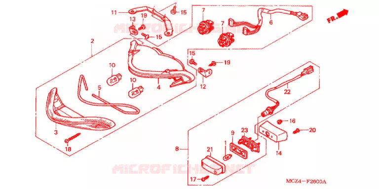 FEU ARRIERE Honda MOTO 900 HORNET 2005  CB900F5_A