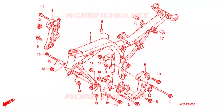 CADRE Honda MOTO 900 HORNET 2005  CB900F5_A