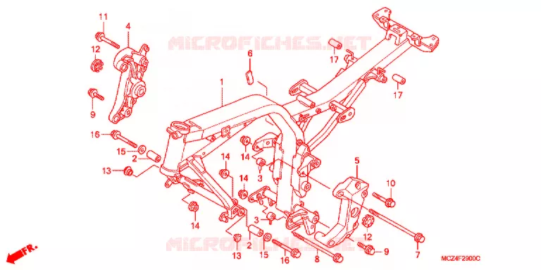 CADRE Honda MOTO 900 HORNET 2006  CB900F6_A
