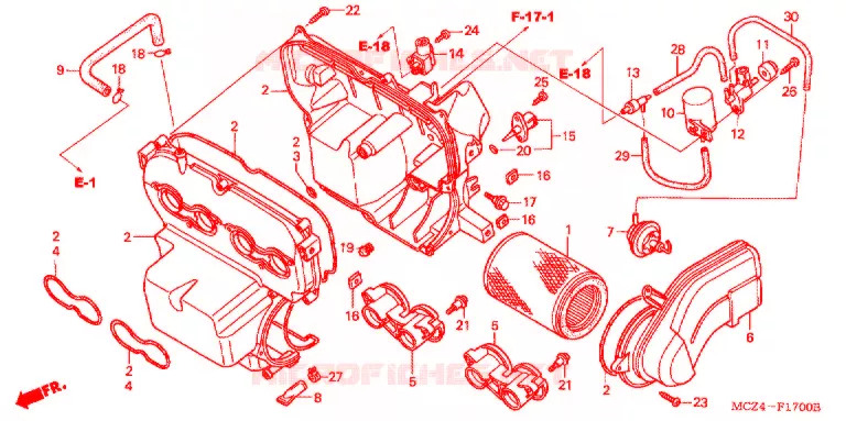 FILTRE A AIR Honda MOTO 900 HORNET 2006  CB900F6_A