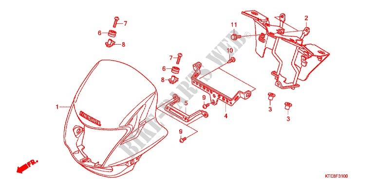 TETE DE FOURCHE (1) pour Honda CBF 125 STUNNER Front brake disk de 2006