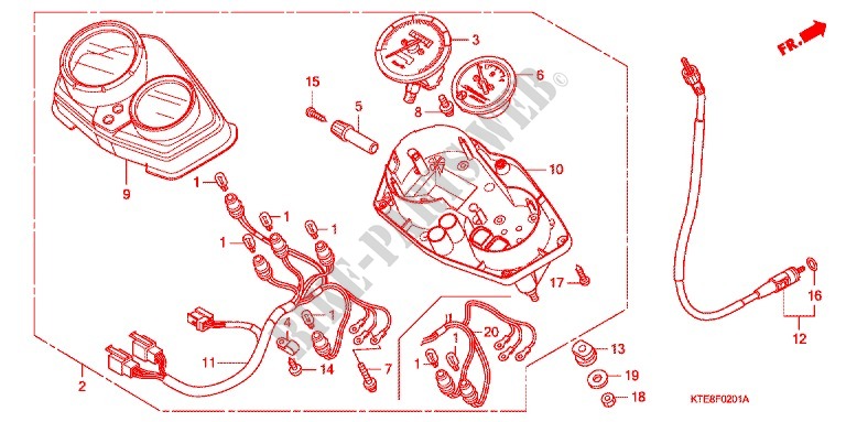 COMPTEUR (2) pour Honda CBF 125 STUNNER Front brake drum de 2009