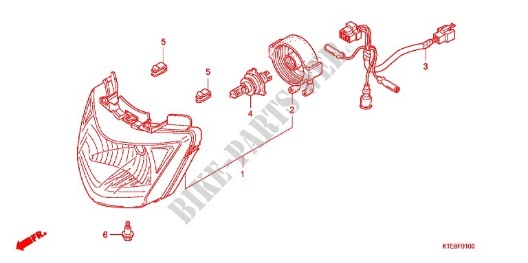 PHARE (1) pour Honda CBF 125 STUNNER Front brake drum de 2010