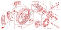 ROUE ARRIERE (2) pour Honda CBF 125 M STUNNER Front brake drum de 2009