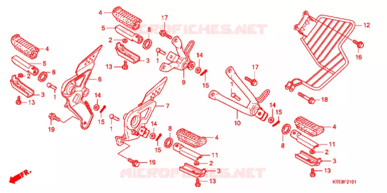 REPOSE PIED (2) Honda MOTO 125 CBF 2011  CBF125M9_M2ID