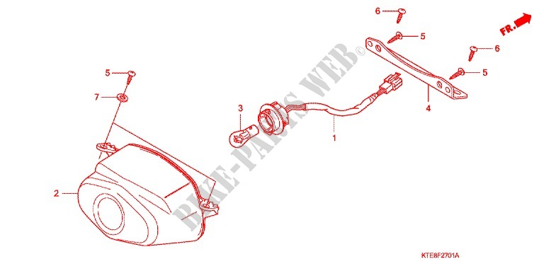 FEU ARRIERE (2) pour Honda CBF 125 M STUNNER Front brake disk de 2015