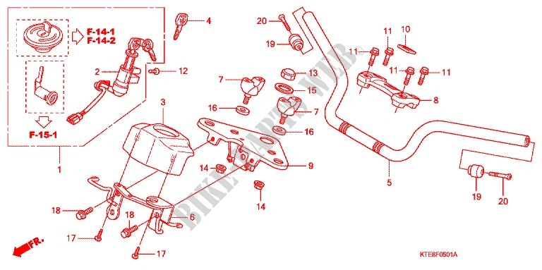 GUIDON   TE DE FOURCHE (2) pour Honda CBF 125 M STUNNER Front brake disk de 2015