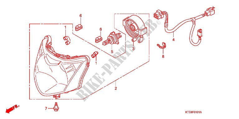 PHARE (2) pour Honda CBF 125 M STUNNER Front brake disk de 2010