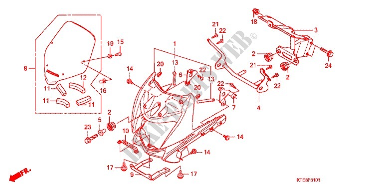 TETE DE FOURCHE (2) pour Honda CBF 125 M STUNNER Front brake disk de 2015