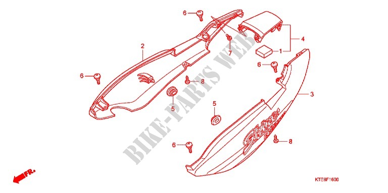 CARENAGES ARRIERE (1) pour Honda CBF 125 MC STUNNER Front brake disk de 2009