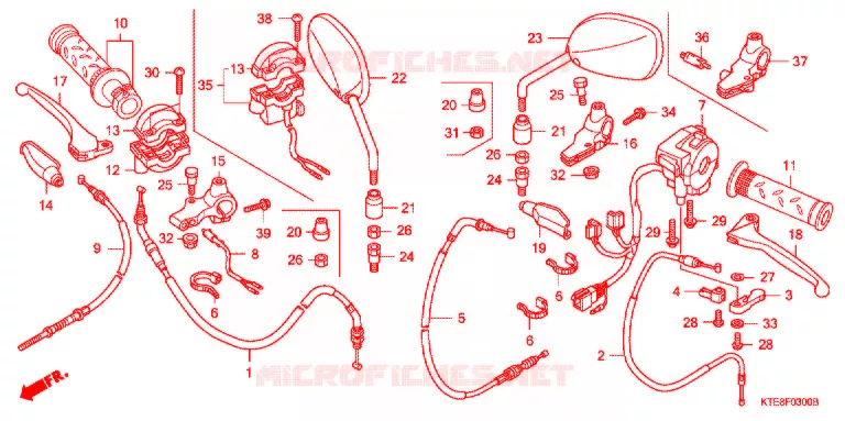 LEVIER DE GUIDON - CABLE - COMMODO (1) Honda MOTO 125 CBF 2011  CBF125MCA