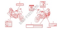 ETIQUETTE DE PRECAUTIONS (1) pour Honda CBF 125 MC STUNNER Front brake disk de 2011