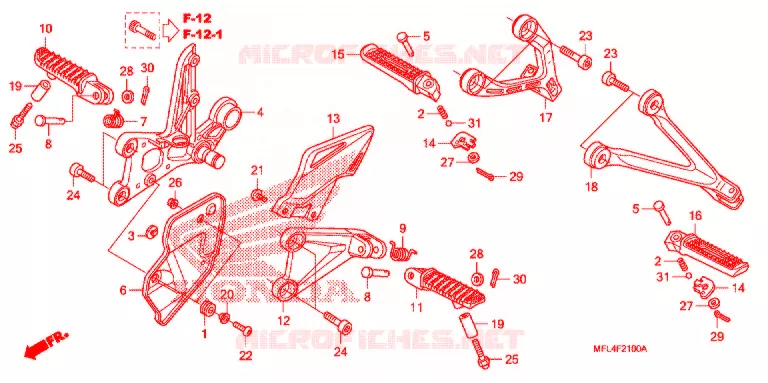 REPOSE PIED Honda MOTO 1000 CBR 2009  CBR1000RA9