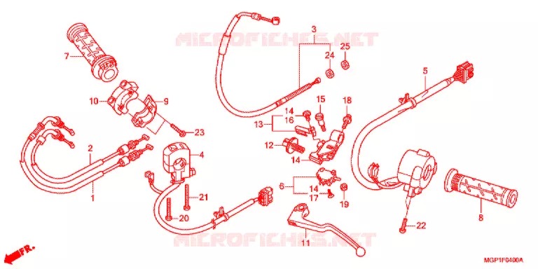 LEVIER DE GUIDON - CABLE - COMMODO Honda MOTO 1000 CBR 2013  CBR1000RAD