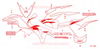 AUTOCOLLANTS (2) pour Honda CBR 1000 RR HURRICANE de 2009