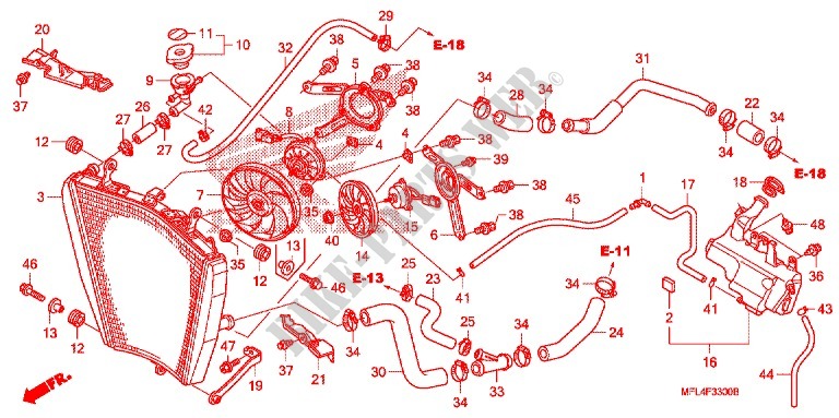 RADIATEUR pour Honda CBR 1000 RR FIREBLADE de 2010