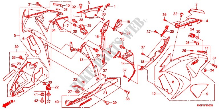 CARENAGES LATERAUX AVANT pour Honda CBR 1000 RR SPECIAL EDITION de 2013