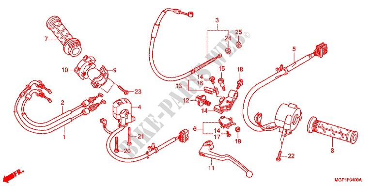 LEVIER DE GUIDON   CABLE   COMMODO pour Honda CBR 1000 RR SPECIAL EDITION de 2013