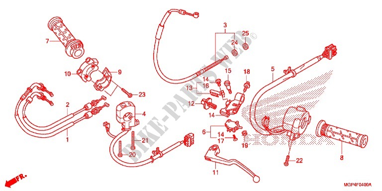 LEVIER DE GUIDON   CABLE   COMMODO pour Honda CBR 1000 RR REPSOL de 2013