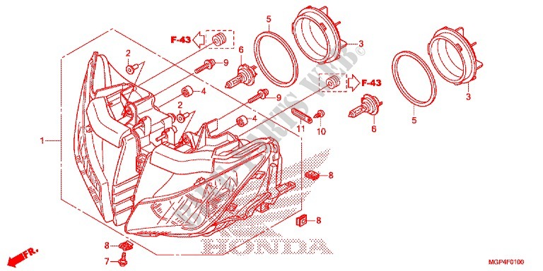 PHARE pour Honda CBR 1000 RR REPSOL de 2013