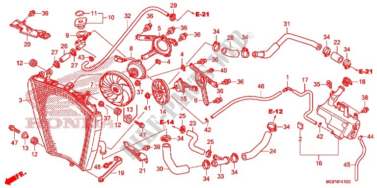 RADIATEUR pour Honda CBR 1000 RR REPSOL de 2013