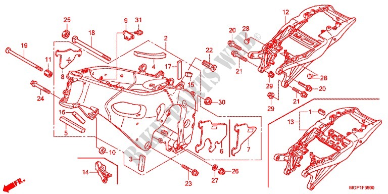 CADRE pour Honda CBR 1000 RR WHITE de 2014