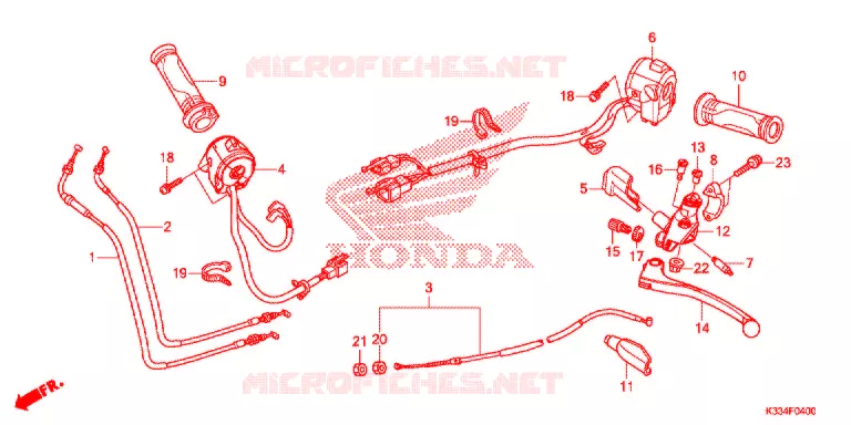 LEVIER DE GUIDON - CABLE - COMMODO Honda MOTO 300 CBR 2016  CBR300RAG