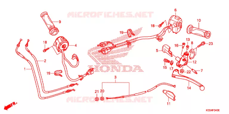LEVIER DE GUIDON - CABLE - COMMODO Honda MOTO 300 CBR 2016  CBR300RG