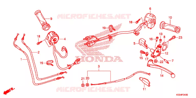 LEVIER DE GUIDON - CABLE - COMMODO Honda MOTO 300 CBR 2016  CBR300RG