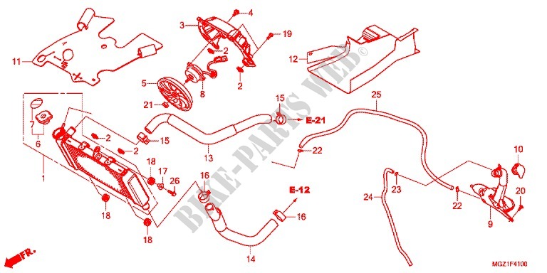 RADIATEUR pour Honda CBR 400 X de 2013