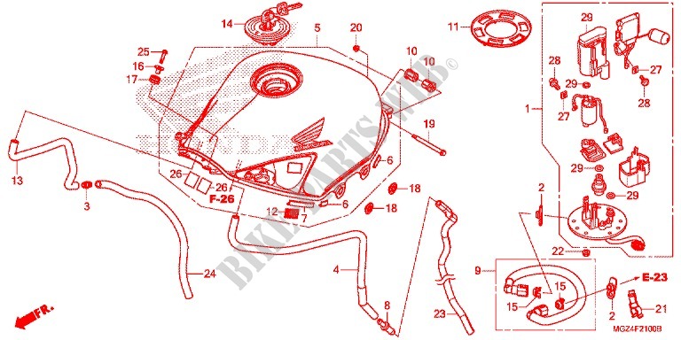 RESERVOIR A CARBURANT   POMPE A ESSENCE pour Honda CBR 500 R ABS de 2013