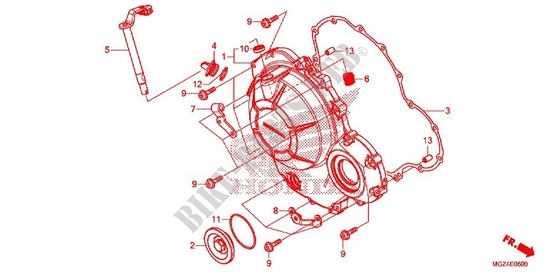CARTER MOTEUR DROIT pour Honda CBR 500 R ABS RED de 2013