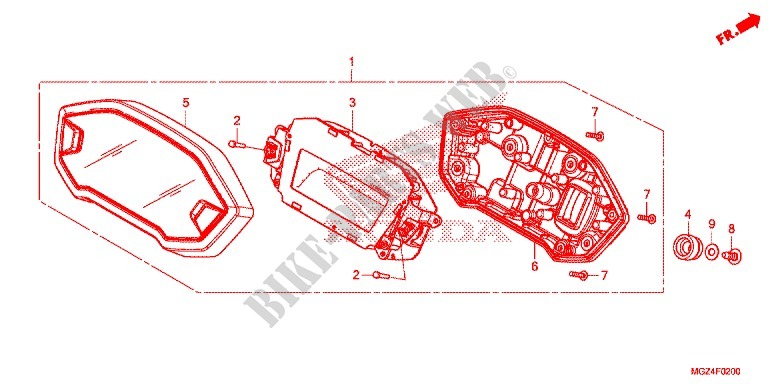 COMPTEUR pour Honda CBR 500 R ABS RED de 2013