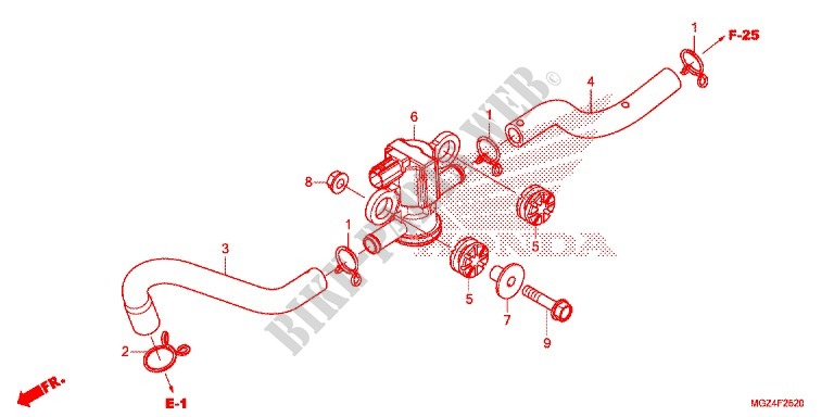 ELECTROVANNE D'INJECTION D'AIR pour Honda CBR 500 R ABS RED de 2013
