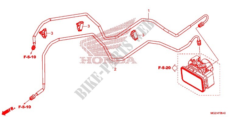 DURITE DE FREIN ARRIERE pour Honda CBR 500 R ABS de 2015