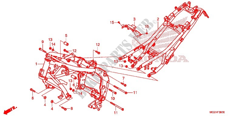 CADRE pour Honda CBR 500 R ABS de 2015