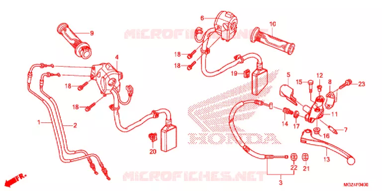 LEVIER DE GUIDON - CABLE - COMMODO Honda MOTO 500 CBR 2015  CBR500RAF